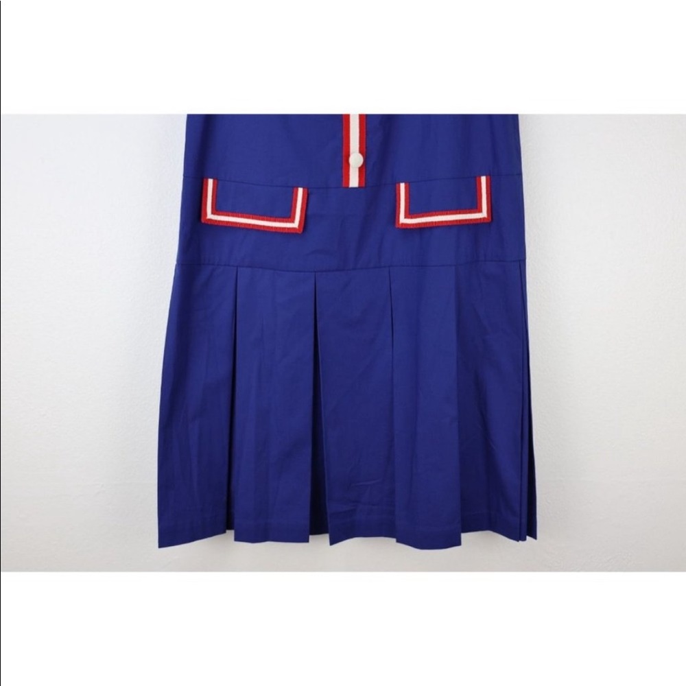 NWT GUCCI DRESS IN BLUE pleated stripe-trim - Picture 5 of 13